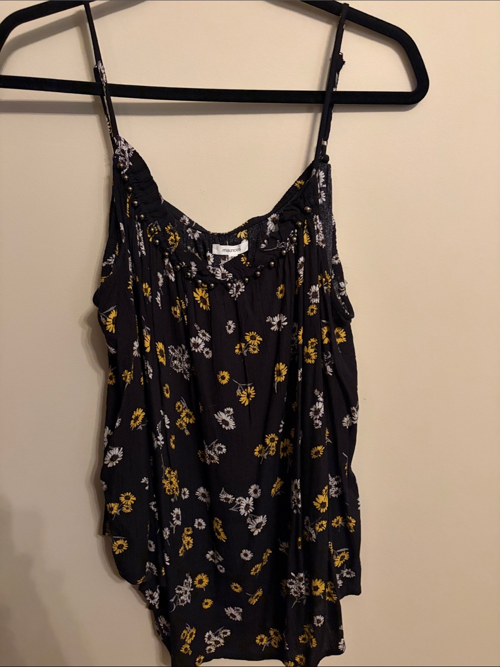 Maurices Black Floral Spaghetti-Strap Cami
